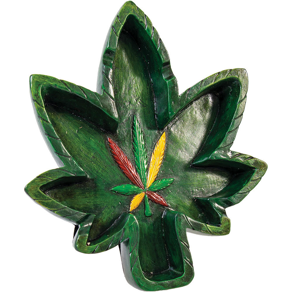 BIG 6.5 LEAF POLYSTONE ASHTRAY - 1CT