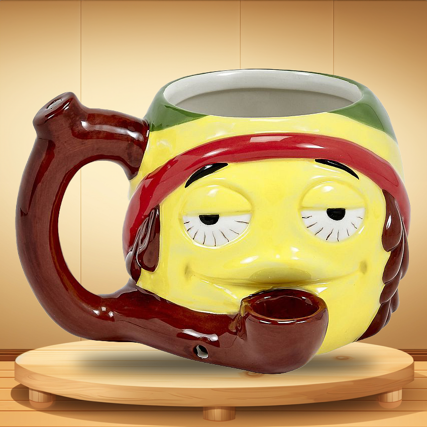 RASTA STONED EMOJI ROAST and TOAST MUG CERAMIC HANDPIPE - 1CT