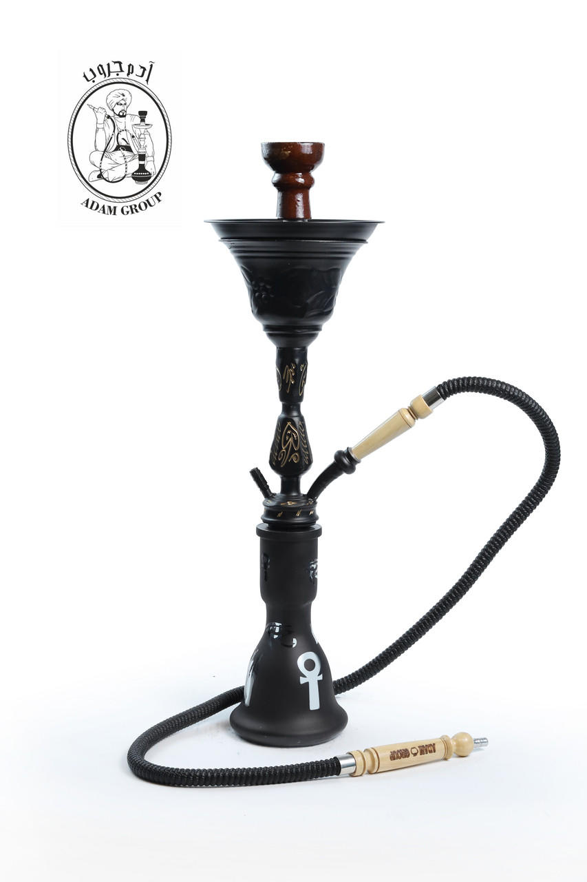 ADAM GROUP SAFARI VIOLIN SINGLE HOSE HOOKAH 23 - DARK BLACK