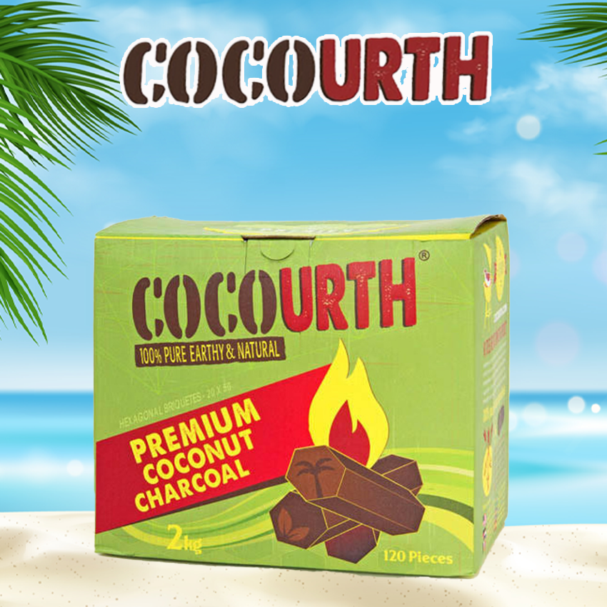 HEXAGON BRIQUETTES PREMIUM COCONUT CHARCOAL - 120CT - COCOURTH