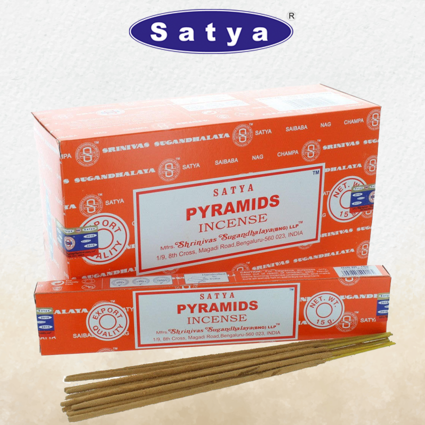 SATYA - EGYPTIAN PYRAMID INCENSE STICKS - 12CT