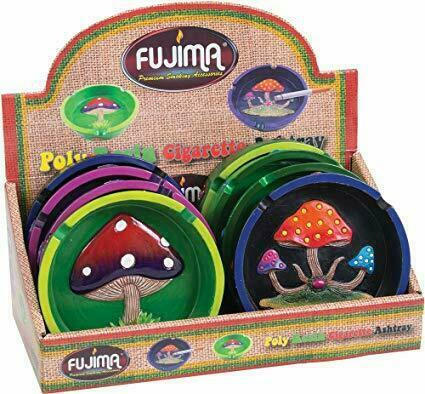  FUJIMA POLY RESIN MUSHROOM CIGARETTE ASHTRAY - 8CT 