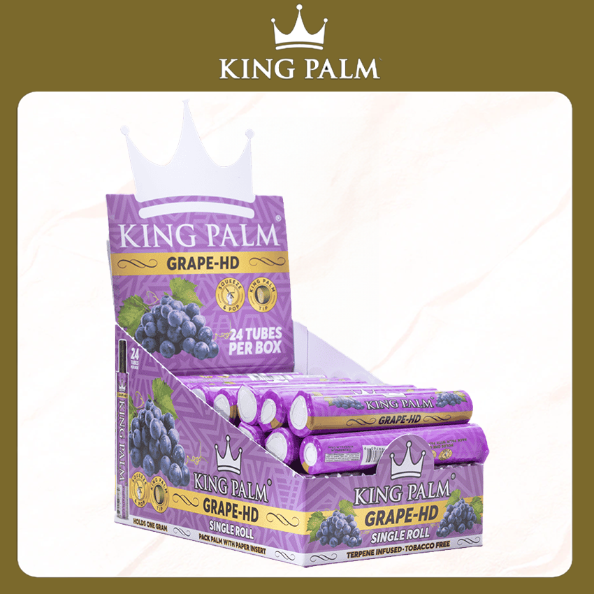 KING PALM SINGLE TUBE ROLLS DISPLAY - 24CT