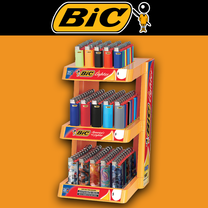 BIC 3 TIER LIGHTER DISPLAY - 150CT