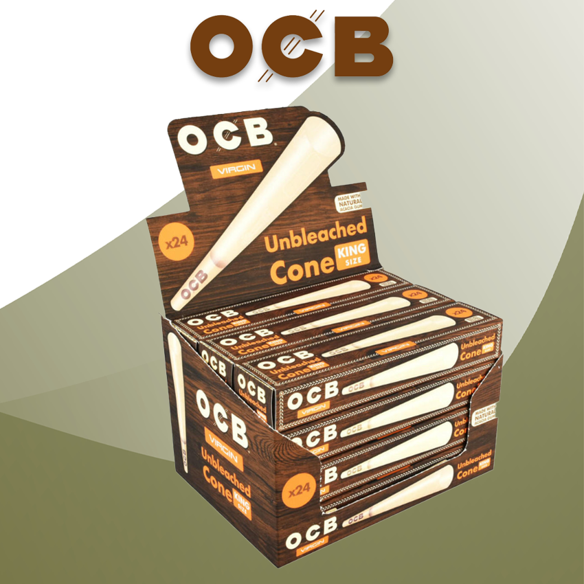 OCB VIRGIN UNBLEACHED CONE KING SIZE 24PK - 12CT DISPLAY