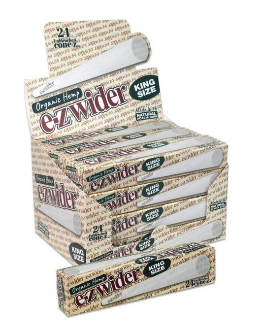 EZ WIDER ORGANIC HEMP CONE KING SIZE 24PK - 12CT DISPLAY