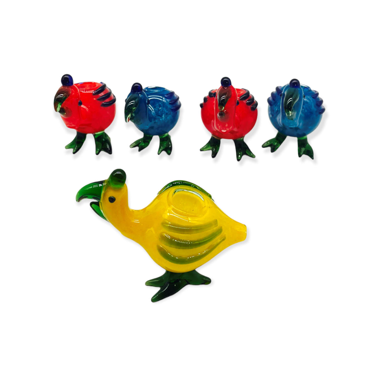 ISO HEN SHAPED ASSORTED COLOR HANDPIPE 4 - BAG OF 5CT