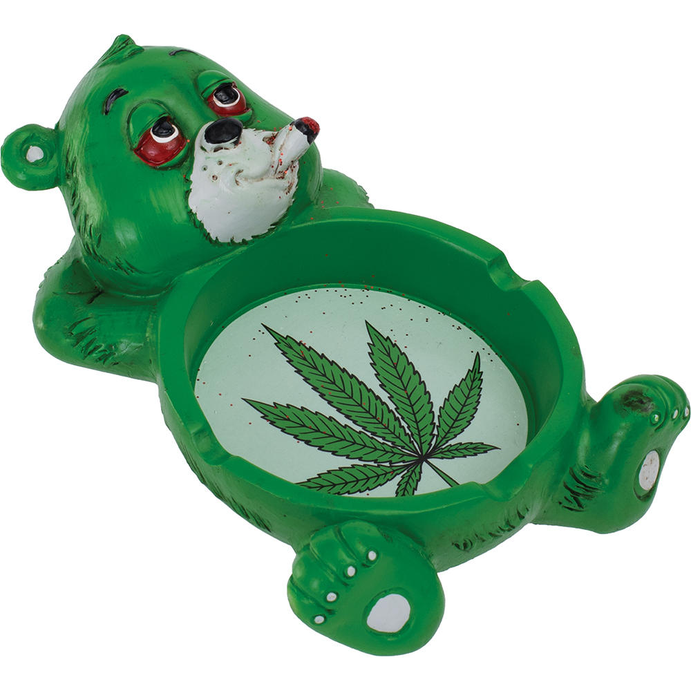 LARGE HIPPY BEAR POLYSTONE ASHTRAY - 1CT