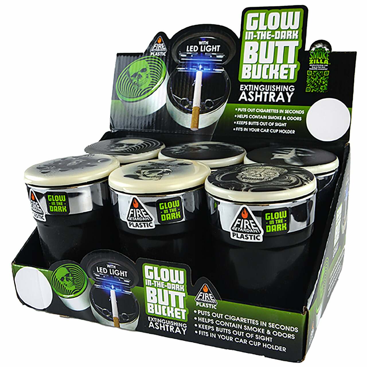 SMOKEZILLA - GLOW IN DARK BUTT BUCKET - 6CT DISPLAY