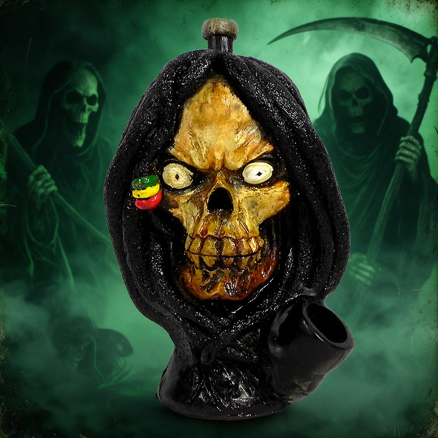 HAND CRAFTED DREAD SKULLHANDPIPE 7