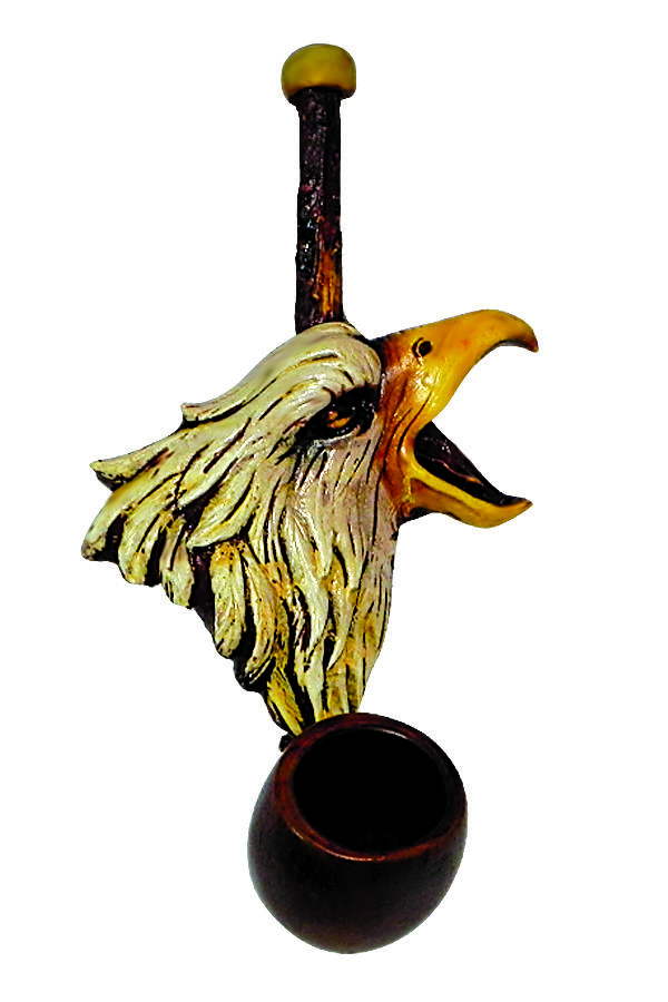 HAND CRAFTED WOLF/EAGLE SMALL PIPE - BAG OF 5