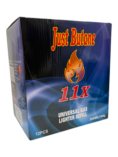 JUST BUTANE 11X 300ML GAS LIGHTER REFILL - DISPLAY OF 12