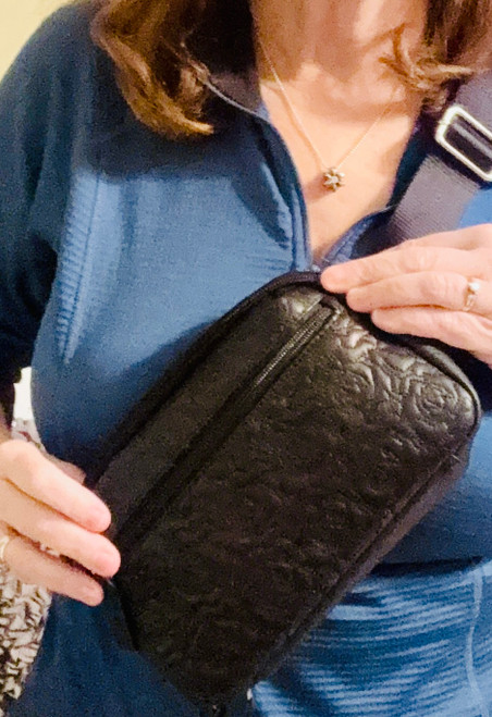 Rose embossed waist bag
