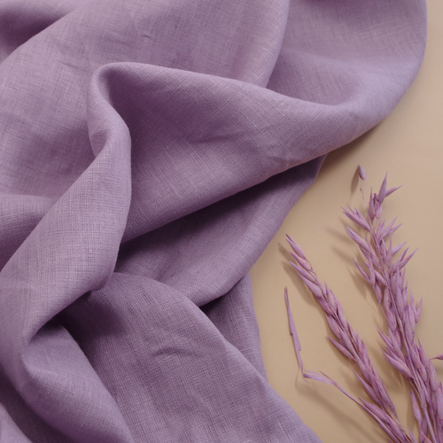 sustainable linen lilac sell by meter, organic lilac linen, bio violet linen fabric, organic purple linen for clothing