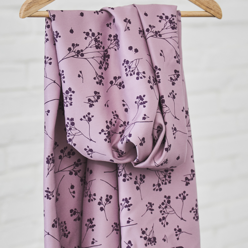 organic lilac fabric for skirts, fluid viscose trendy colours, ecovero viscose fabric by the meter online