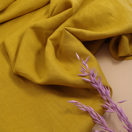 mustard linen sell by meter, soft yellow linen, orgainc linen mustard, linen for clothing