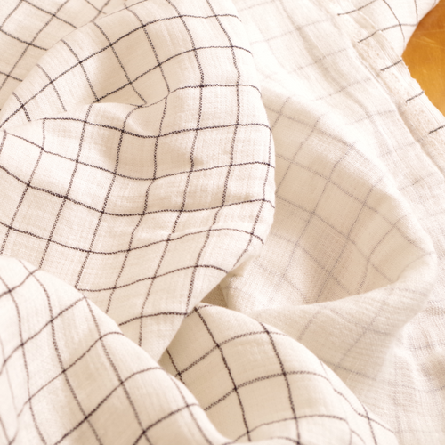 black and white linen, checked winter linen, white linen checks, geruite linnen stof
