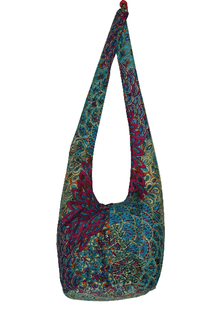M7-2  -  Peacock Hand Bag Assorted Colors 14" X 11"