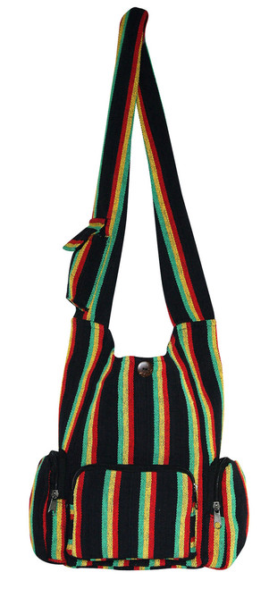 H9-13  -  Rasta 3 Pocket Hand Bag 16" x 14"