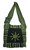 Solid woven material with patch sun - zipper close long hobo purse with tassle