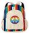 - Cotton & hemp

- 17" x 17"

- As shown

- Rainbow peace sign embroidery

- 2 water bottle side pockets

- Large front zipper pocket

- Main zipper compartment

- Inside laptop pocket