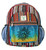 - Cotton & tie dyed hemp

- 14" x "14

- Assorted colors

- Sunburst block print design

- 2 water bottle side pockets

- Front compartment with 2 zippers

- Zipper closure to main compartment

- Inside laptop pocket