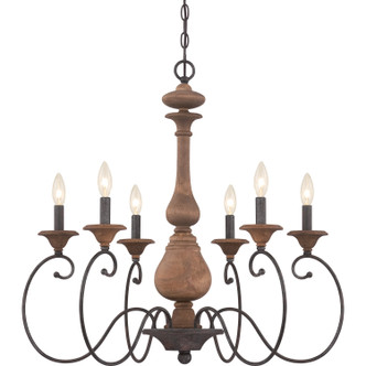 Quoizel Auburn Six Light Chandelier in Rustic Black - ABN5006RK