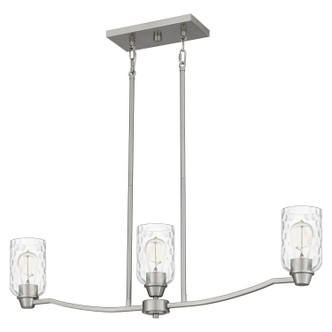 Quoizel Acacia Three Light Linear Chandelier in Brushed Nickel - ACA335BN