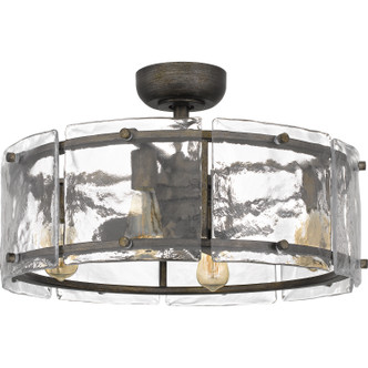 Quoizel Fortress Four Light Fandelier in Mottled Silver - FTS3124MM