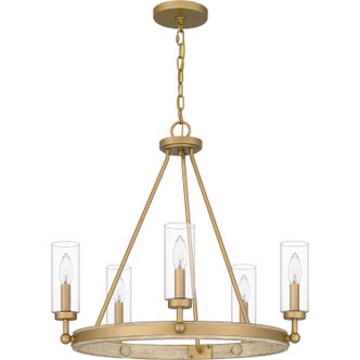 Quoizel Kelleher Five Light Chandelier in Nouveau Painted Weathered Brass - KEL5025NWS