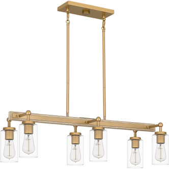 Quoizel Kelleher Six Light Island Chandelier in Nouveau Painted Weathered Brass - KEL633NWS