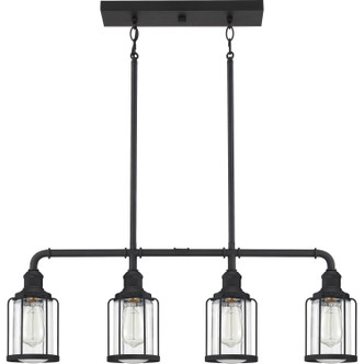 Quoizel Ludlow Four Light Linear Chandelier in Earth Black - LUD434EK