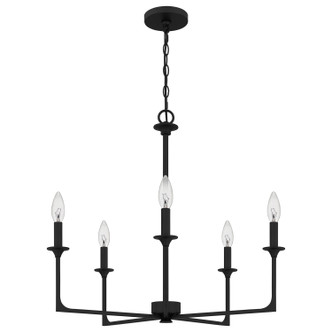 Quoizel Prescott Five Light Chandelier in Matte Black - PRC5026MBK
