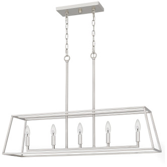 Quoizel Prescott Five Light Island Chandelier in Brushed Nickel - PRC536BN