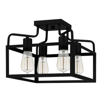 Quoizel Paulsen Four Light Semi-Flush Mount in Matte Black - QSF5349MBK