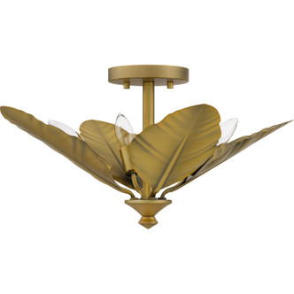 Quoizel Bayley Four Light Semi Flush Mount in Aged Brass - BAY1718AB