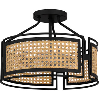 Quoizel Priya Three Light Semi Flush Mount in Matte Black - PYA1714MBK