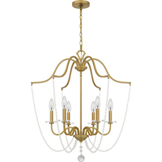 Quoizel Sunday Six Light Chandelier in Aged Brass - SDY5028AB