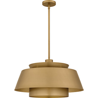 Quoizel Lumi Three Light Pendant in Brushed Weathered Brass - LMI2824BWS
