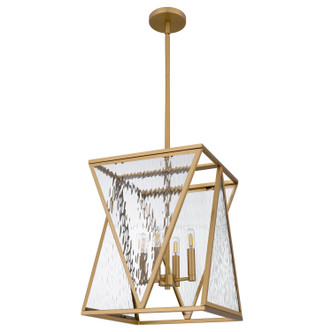 Quoizel Clovis Four Light Pendant in Brushed Weathered Brass - CLO1814BWS