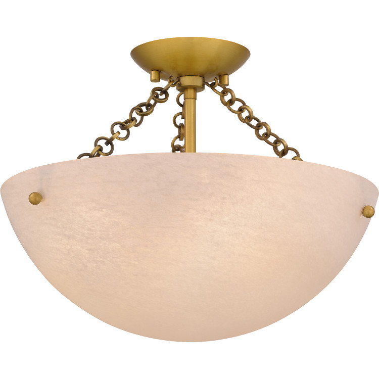 Quoizel - QSF6751BRG - Three Light Semi Flush Mount - Quoizel Semi-Flush Mount - Brushed Gold