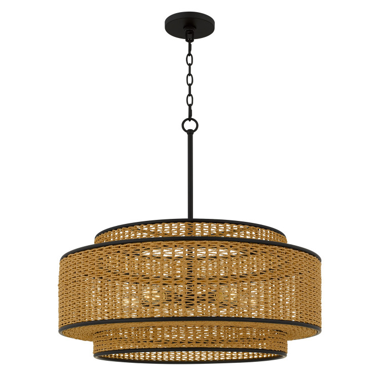 Quoizel - TET2830MBK - Five Light Pendant - Teton - Matte Black