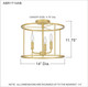 Quoizel Abner Three Light Semi Flush Mount in Aged Brass - ABR1714AB