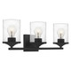 Quoizel Abner Three Light Bath in Matte Black - ABR8621MBK Quoizel Abner Three Light Bath in Matte Black - ABR8621MBK