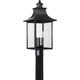Quoizel Chancellor Three Light Outdoor Post Lantern in Mystic Black - CCR9010K Quoizel Chancellor Three Light Outdoor Post Lantern in Mystic Black - CCR9010K