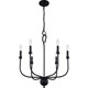 Quoizel Blanche Six Light Chandelier in Matte Black - BLA5022MBK