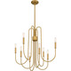 Quoizel Cabry Eight Light Chandelier in Brushed Weathered Brass - CBR5028BWS