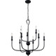 Quoizel Blanche Nine Light Chandelier in Matte Black - BLA5027MBK Quoizel Blanche Nine Light Chandelier in Matte Black - BLA5027MBK
