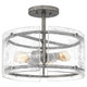 Quoizel Fortress Three Light Semi Flush Mount in Mottled Silver - FTS1716MM Quoizel Fortress Three Light Semi Flush Mount in Mottled Silver - FTS1716MM