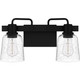 Quoizel Lydia Two Light Bath in Matte Black - LYD8616MBK Quoizel Lydia Two Light Bath in Matte Black - LYD8616MBK